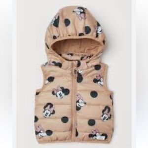 Disney Tan, Pink and Black Minnie Mouse Hooded Vest